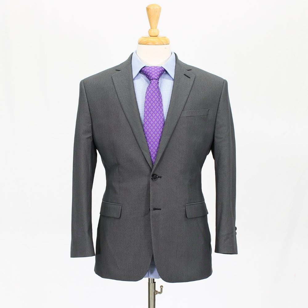 Express 40S Gray Solid 2-Button Sport Coat Blazer Jacket V991